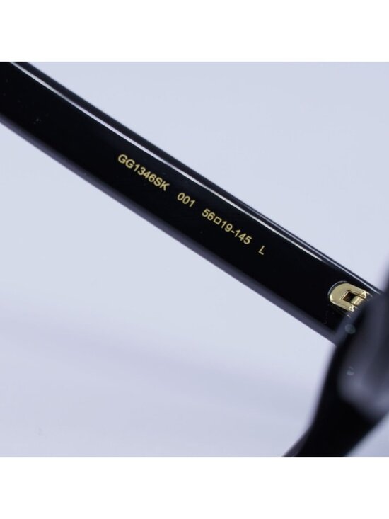 Gucci GG1346SK 001 Sunglasses Black Square Frame, Smoke Lenses